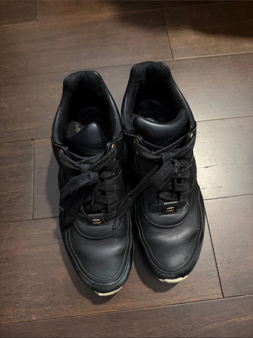 CHANEL authentic black sneakers